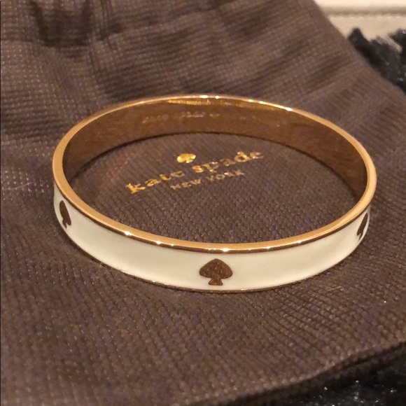 NWOT Kate Spade Bangle Gold & White - Picture 1 of 1